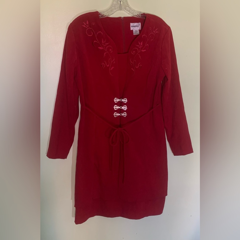 Fashion Bug Red Long Sleeve Dress